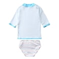 thumbnail image 5 of URMAGIC 1-10Y Kids Girl Rainbow Unicorn Two Piece 3/4 Sleeve Rash Guard Swimsuit Bathing Suit, 5 of 5