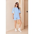 thumbnail image 2 of EKOUAER Women Cotton Lounge Sets Summer Outfits T-Shirt Top and Biker Short Set 2 Piece Matching Tracksuit Fashion, 2 of 6