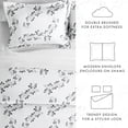 thumbnail image 4 of Noble Linens Gray Simple Vine Print Duvet Set 3-Piece Duvet Cover Set, Full/Queen, 4 of 12