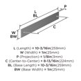 thumbnail image 5 of Amerock Ladera 8-13/16 inch (224mm) Center-to-Center Rectangle Polished Chrome Cabinet Pull Backplate, 5 of 6
