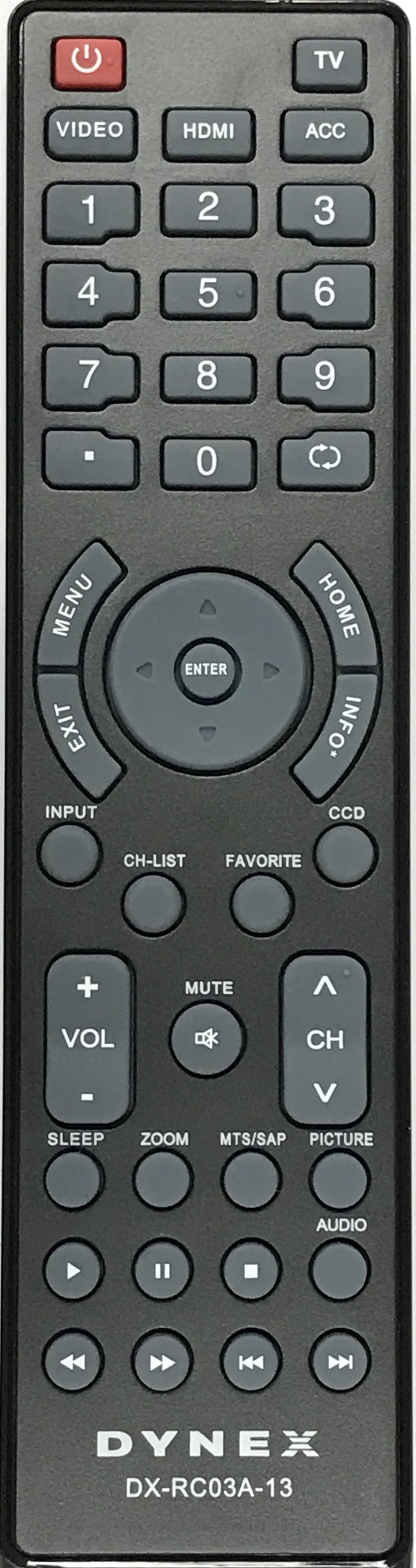 Genuine Dynex DXRC03A13 TV remote for most of Dynex TVs Compatible