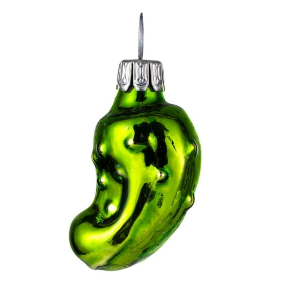 Glass Christmas Mini Pickle Ornament (apple green)