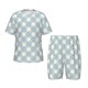 thumbnail image 1 of Balery Daisy Plaid Blue Conjunto de Pijama Infantil de Manga Corta con Estampado – Ropa de Dormir de Algodón Suave-X-Large, 1 of 6