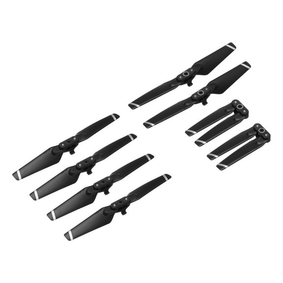 Uxcell 8Pcs 4730F RC Propellers Blade Prop 2 Vane 11.9cm Dia Plastic Black Silver Folding Paddle Low-Noise Propeller