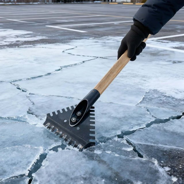Déchiqueteuse de Glace Triangulaire Robuste pour le Camping et la Randonnée Hivernaux avec Prise Ergonomique Non Adhérente, Équipement de Plein Air Idéal pour le Retrait et le Déneigement