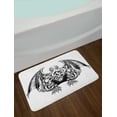 thumbnail image 2 of Kraken Bath Mat, Cthulhu Monster Evil Fictional Cosmic Monster in Woodblock Style Illustration Print, Non-Slip Plush Mat Bathroom Kitchen Laundry Room Decor, 29.5 X 17.5 Inches, Black White, Ambesonne, 2 of 2