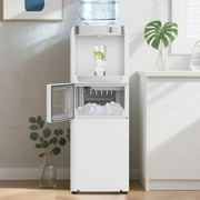 3 in 1 Water Cooler Dispenser with Ice Maker | Hot and Cold Water Dispenser for Home Office | 33lbs/24H | Top Loading 3 or 5 Gallon | Child Lock | Bullet Ice | White