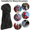 thumbnail image 2 of BLSCODE Silky Durag for Men Wave, Premium Satin Deluxe Du-rag with Long Tail Headscarf Elastic Wide Straps Black, 2 of 7