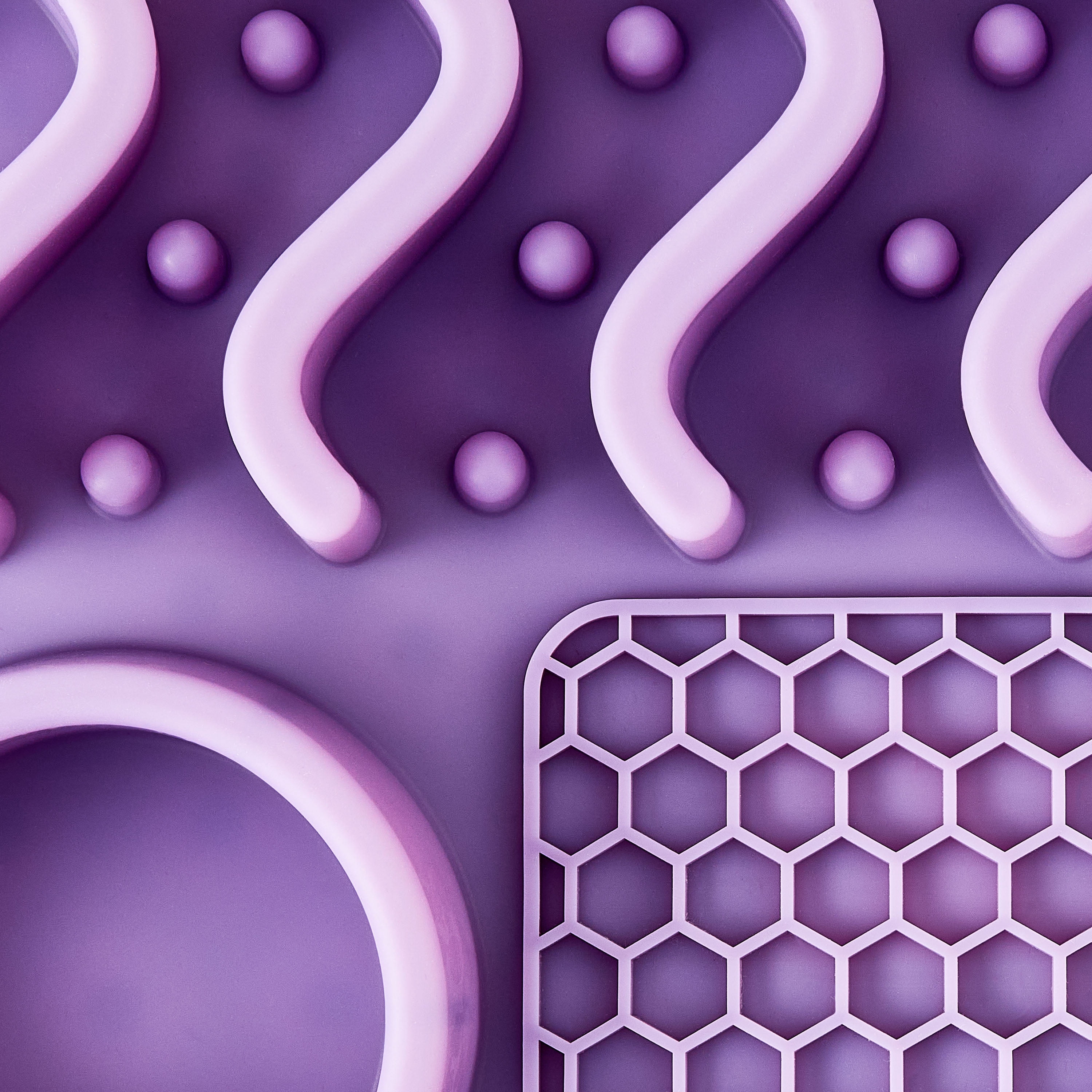 Vibrant Life Silicone Slow Feeder Compartment Pet Mat, Purple, 12" x 8"