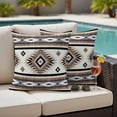 thumbnail image 4 of Brown Boho Outdoor Waterproof Pillow Covers, Southwestern Ethnic Aztec Retro Geometric Decorative Square Throw Pillowcase Sofa Cushion Sham for Patio/Couch/Chair, 20"x20" 2 Pack, 4 of 8
