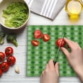 thumbnail image 3 of Polka Dots Cutting Board, Vintage Featured Striped Pattern with Polka Dots Regular Circles Retro Theme Artprint, Decorative Tempered Glass Cutting and Serving Board, Large Size, Green, by Ambesonne, 3 of 5