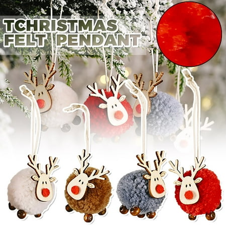 

2PC Home Decor Tree F elt Christmas Pendant Fawn Decoration Room Decor Wall Bedroom Bathroom Kitchen Living Room Party Decorations