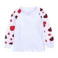thumbnail image 4 of Odeerbi 3-14 Years Kids Girls Valentines Day Outfits Love Print Cotton Long Sleeve Raglan Shirts Pants Two-piece Set Casual Loungewear Kids Girls Clothes, 4 of 9