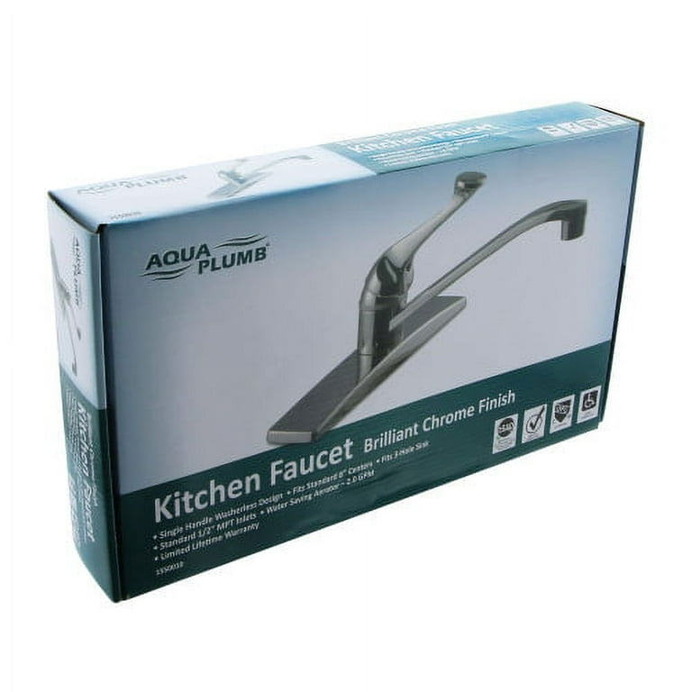 AquaPlumb 1550010 Chrome-Plated 3-Hole Single Handle Kitchen Faucet AquaPlumb 1550010 Chrome-Plated 3-Hole Single Handle Kitchen Faucet