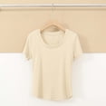 thumbnail image 2 of Kajonyu Women's Nylon Spandex Crew Neck Short Sleeve Basic Workout Top, 2 of 7