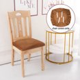 thumbnail image 3 of PiccoCasa 4Pcs Velvet Dinning Stretchable Chair Slipcover, 18 x18 Brown, 3 of 6