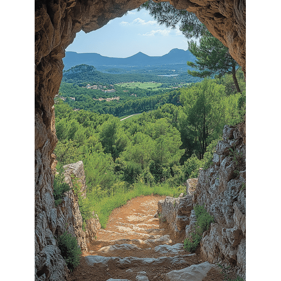 Scenic Mountain Path Canvas Wall Art/Decorative Painting， Perfect for Living Room， Bedroom， Office， Hotel， and Gallery Wall Decor