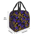 thumbnail image 2 of Sigee Golden Snake And Purple Rose for Lunch Bag for Women Men, Reusable Lunch Bag Insulated Lunch Bag Lunch Box Cooler, 2 of 5