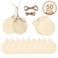 thumbnail image 2 of Matsuzay 50 Uds. De círculos de lisos redondos en blanco con agujero de cuerda, decoraciones en blanco para manualidades DIY, pintura, posavasos Kits de decoración para fiestas Matsuzay HA012961-00, 2 of 6