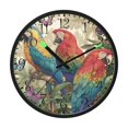 thumbnail image 2 of Voice Activated Clock with Glow Light 12 Inch Large Silent Wall Clock Battery Operated for Home Decor Colorful Beautiful Parrots, 2 of 8