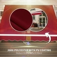 thumbnail image 4 of Outsunny 8' x 6.6' Patio Retractable Awning, Manual Sun Shade, Wine Red, 4 of 9