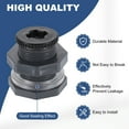 thumbnail image 3 of Uxcell 2 Pcs Bulkhead Fitting with Plug, 3/4" NPT Bulkhead Water Tank Connector, Grey, 3 of 5