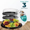 thumbnail image 4 of Bandejas para catering HOUZZKINGZ USA 12 unidades con tapas negras [paquete de 3], 4 of 7