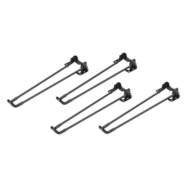Unique Bargains Folding Table Legs, 4 Pack 32cm(12.6') Metal Foldable Coffee Table Legs, Black