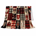 thumbnail image 2 of Rustic Patchwork Hearts Truck Scene Romantic Country, Cozy Bird Art Scene, Warm Flannel Blanket for Sunroom and Reading Nook, Bird Lovers Valentine's Day Gift, Artistic Home Decor, 2 of 9