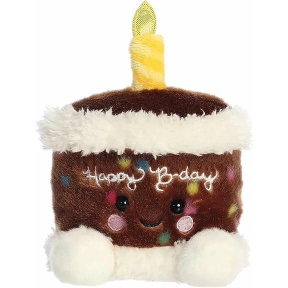 Aurora - Mini Brown Adorable Stuffed Animal - 5.5" Choco B'day Cake - Palm Pals