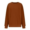 thumbnail image 3 of Timegard Womens Long Sleeve Tops Crewneck Drop Shoulder Solid Color Pullover Fall Casual Loose Blouse, 3 of 6