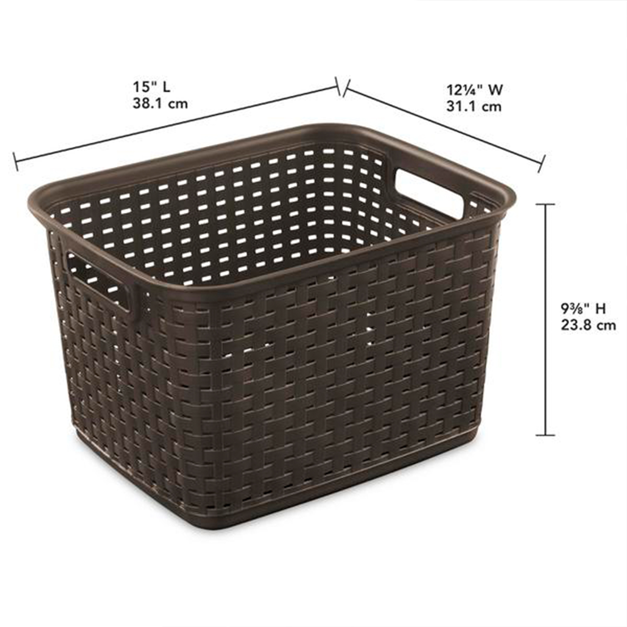 Rubbermaid Brown Plastic Laundry Basket Rectangle Clothes Hamper