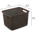 thumbnail image 3 of Sterilite Wicker Weave Plastic Laundry Hamper Storage Basket, Brown (12 Pack), 3 of 9