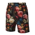 thumbnail image 6 of Uemuo Rose Flowers Pattern Men's Swim Trunks Hawaiian Beach Bathing Suit Swimsuits Beach Quick-Dry Shorts with Pockets-Medium, 6 of 9