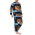 thumbnail image 2 of Balery Ocean Scene with Noah's Ark Pijama para Hombre de Dos Piezas con Manga Larga, Conjunto de Dormir y Descanso Suave con Bolsillos-Small, 2 of 7