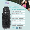 thumbnail image 2 of Curly  Human Hair 8 8 10 10 Inch Kinkycurly  Human Hair for Black Women  Unprocessed 12A Brazilian Virgin Hair Quick Weave Extensions  Black, 2 of 6