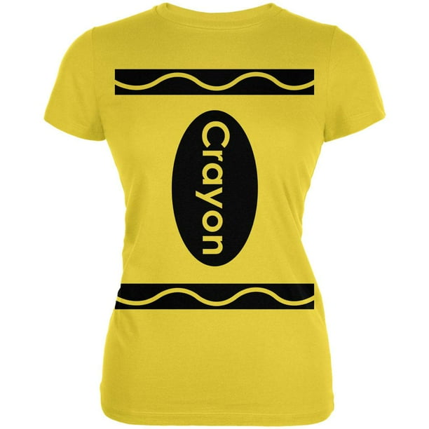 Old Glory Crayon Costume Yellow Juniors TShirt