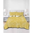 thumbnail image 2 of Quilts Twin Size Bedding Set, Yellow Botanical Lightweight Quilted Comforter, Vintage Floral Plants Branch Soft Reversible Bedspread Coverlet with Pillow Covers for All Season, 68" x 86", 2 of 7