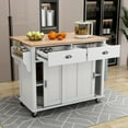 EUROCO 52.2" Kitchen islands Cart with Storage on Wheels, Kitchen Cart