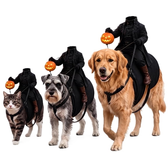 Light Up Headless Horseman Pet Costume for Dogs and Cats