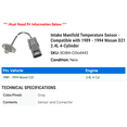 thumbnail image 2 of Intake Manifold Temperature Sensor - Compatible with 1989 - 1994 Nissan D21 2.4L 4-Cylinder 1990 1991 1992 1993, 2 of 2