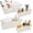 White, variant on 4 Pcs Green Macrame Storage Basket for Shelves 13 in 11 in Boho Storage Basket Hand Woven Boxes with Wood Handles Beads Decorative Countertop Toilet Tank Cabinet Organizer for Home Room Decor