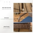 thumbnail image 6 of Outsunny 4 Stackable Outdoor Dining Chairs, Cushioned Patio Wicker Dining Chairs, Blue, 6 of 9