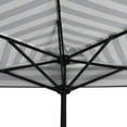 thumbnail image 3 of WestinTrends Lanai 9 Ft Outdoor Patio Half Umbrella, Small Grill Deck Porch Balcony Shade Umbrella with Crank, Black/White, 3 of 7