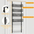 thumbnail image 3 of Over the Door Organizer, 2 in 1 Metal Hanging Closet Organizer & Hat Rack with 4 Adjustable Baskets, 8 Hooks, 10 Clips, Behind The Door Storage for Bedroom, Bathroom, Entrance, Closet, Kitchen, Black, 3 of 14