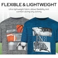 thumbnail image 4 of Boys Youth Big Kids Athletic Active Performance Sports 4 Piece Graphic T-Shirt Top and Basketball Short Set, 4 of 6