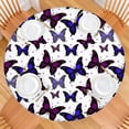 thumbnail image 2 of Butterfly Purple Blue Dot Pattern Round Fitted Tablecloth with Elastic Edge,Dining Table Cover Waterproof,Outdoor Round Tablecloth for Camping,Dining,Indoor and Outdoor, 2 of 7