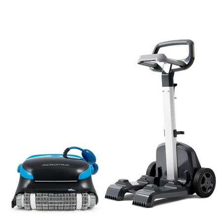 Dolphin Nautilus CC Plus Robotic Pool Vacuum Cleaner with Wi-Fi Control Universal Caddy for No-Hassle Storage for Above/In-Ground Pools up to 50 FT in Length
