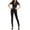 Black, variant on Women'S Glossy Leather Nightclub High Elasticity Bright Leather Pu Underwear Long Negligee Lingerie