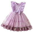 thumbnail image 5 of Lutiedan Girls Dresses Flower Tulle Fairy Dress Ruffle Sleeve Summer Smocked Dresses for Little Girls Birthday Wedding Party Princess Dress 3-8 Years, 5 of 9